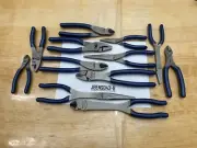 Snap-On Tools USA NEW 12 Piece POWER BLUE Soft Grip Assorted Plier Lot Set
