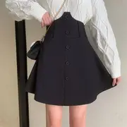 Corset Waist Mini A-Line Skirt Black - 2XL