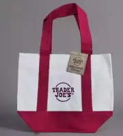 NEW Trader Joe’s Mini Canvas Tote Bag Red