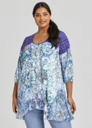 TS Taking Shape Top BATIC TUNIC PURPLE VISION size 18-20 BNWT