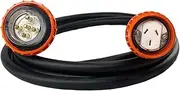 10A 5 Pin Straight Plug to 3 Pin 10A Flat Single Phase, 1-20 Metre Heavy Duty Adapter Extension Lead (10m)