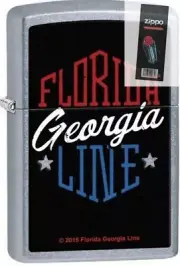 Zippo 29053 florida georgia line chrome finish full size Lighter + FLINT PACK