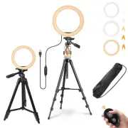 10" LED Ring Light 5800K with Tripod Phone Holder Stand For Makeup Live Stream