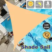 Extra Heavy Duty Sun Shade Sail Shade Cloth Gray Rectangle Triangle Square HDPE