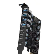 PCIE USB3.2 High Speed Expansion Card TypeC +4xUSB3.2 Support PCI-E X16