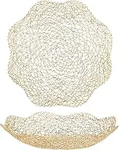 IBWell Decorative Dish for Home Decor and Centerpieces - Gold Vegetable Fruit Bowl Basket(Normal) for Kitchen Counter， Table Centerpieces for Dining Room and Living Room Decor (Gold, Normal)