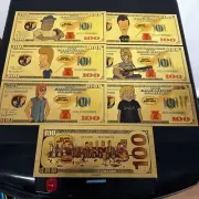 24k Gold Foil Plated Mr. Anderson Beavis And Butthead Banknote Set Collectible