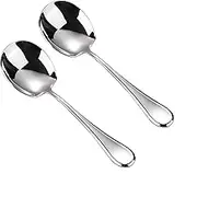 Wenkoni Small Serving Spoon 18/10 Stainless Steel 8'' Buffet Spoon,Dishwasher Safe,Pack of 2