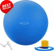 Anti-Burst Slip-Resistant Exercise Ball with Quick Pump, 2,000 lb Capacity