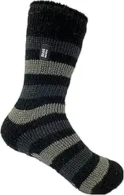 [HEAT HOLDERS] | Kids Thermal Slipper Socks | Ages 8+ | UK 13-3 | Anti-Slip Grip | Soft Brushed Inner | TOG 2.34 | 7X Warmer Than Cotton | 1 Pair | Kids UK 13-3 |
