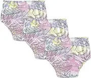 [GuoChe] Little Boys Sleep Training Pants Fashion Tropics Funny Pink 3pcs Soft Cotton Nighttime Training Pants Shorts Underwear