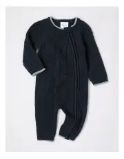 [Sprout] Cable Knit Coverall in Navy