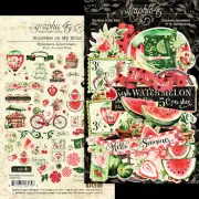 Graphic45 SUNSHINE ON MY MIND (59pc) EPHEMERA ASSORTMENT scrapbooking DIE-CUTS