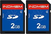 INDMEM 2 Pack SD Card 2GB Class 4 Flash Memory Card 2G SLC Stanard Secure Digital Cards (2PC)
