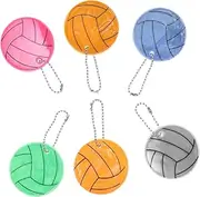 EXHUMKY 6pcs Reflective Volleyball Keychains Luminous Pendant Key Chain for Backpacks Sports Party Favors Carnival Rewards Durable Enhanced Nighttime Visibility Multiuse Design