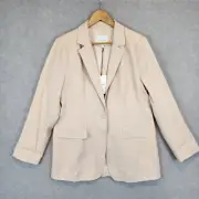 Witchery Blazer Jacket Womens Size 16 Soft Pink Lyocell Linen Blend Ladies NEW