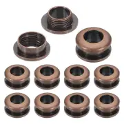 7mm(2/7 Inch) Brass Hole Eyelets, 10 Pcs Arc Surface Grommets, Red Bronze