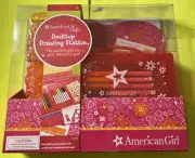 AMERICAN GIRL CRAFTS DESKTOP DRAWING STATION Artist Case,Stencils, Stickers, mat