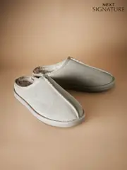 Grey Signature Suede Mules Slippers (AV2825) | $58