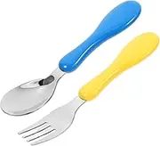 HOLIDYOYO Boys and Girls Dinner Set Toddler Forks Spoons Set Fork Spoon Stainless Steel for Feeding