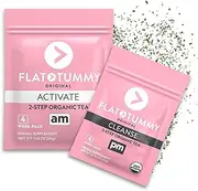 Flat Tummy Tea | All-Natural Detox Tea to Help with Bloating, Maintain Immune System and Boost Energy - 2 Step Metabolism Boosting Teatox System (28 Day Cleanse)