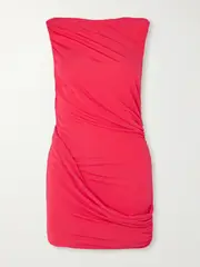[Christopher Esber] Christopher Esber - Diya Open-back Asymmetric Draped Jersey Mini Dress - Pink - UK 6 UK 6 Pink