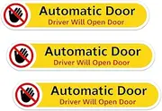 Automatic Door Sticker, 5 x 1 Inches Waterproof Vinyl Stickers, Automatic Door Do Not Touch Warning Stickers, Driver Will Open Door Sign Car Decal for Car Vehicle Taxi Window（3 Pack）