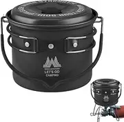 Camping Aluminum Pot - Outdoor Boiling Water Pot for Stove Top - Aluminum Water Coffee Pot Kettle Folding Handle Ensures Even Heat Distribution