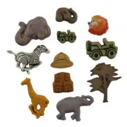 On Safari 4114 - Buttons Galore - Zoo Outdoors Wilderness - Craft Sewing Scrap
