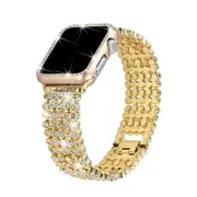 Catzon Diamond Bracelet Band for iWatch SE Series 7 6 5 4 3 2 1-Gold