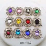 Mini Diamond Buttons Silver Metal Rhinestone Flatback Garment Craft Button 10Pcs