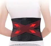 Adjustable Back Brace, Back Support Belt, Breathable Mesh Fixed Waist Belt, Ease Back Pain，Back Braces for Lower Back Pain, Unisex/Black