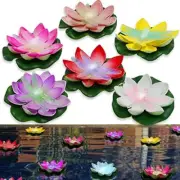 6 Pack Floating Pool Lights LED Lotus Flower Pond Night Lights Decoration