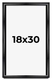 18x30 Shadow Box Frame Black | 1.25 inches Deep Real Wood Contemporary Shadowbox