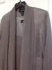 New Women's R&M Richards Glitter Metallic Flyaway Dress With Long Jacket 8 Mocha