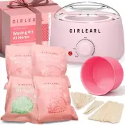 Waxing Kit for Women and Men GIRLEARLE Wax Warmer Hair Removal at Home with B...