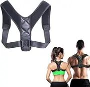 LxcshLjx Back Brace Posture Corrector, Adjustable Breathable Posture Corrector Support Strap, Upper Back Shoulders Straightener Support Belt, Clavicle Supportive Brace for Improve Hunchback Posture(L)