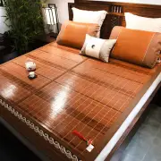 Bamboo Bed Mat Summer Accessories Folding Double Faces Rattan Queen King Size