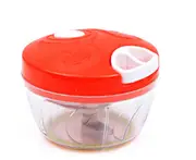 Manual Hand-held Food Chopper for Vegetable Fruits Nuts Onions Chopper Hand Pull Mincer Blender Mixer Food Processor-Red