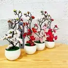 Bonsai Artificial Plum Blossoms Winter Plum Branch Potted Plants Wedding
