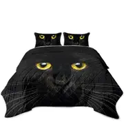 Black Cat with Yellow Eyes Coverlet