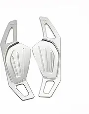 Car Steering Wheel Shift Paddles for S&Koda 2020 for Octavia A8 MK4 ENYAQ IV RS VRS 2021 Karoq Kodiaq Car Shifter Styling Accessories Extension Shifters Sticker 2pcs HTEOPOEKFR(Silver)