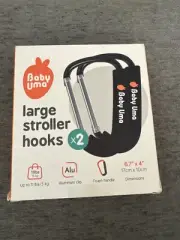 XL Carabiner Clips Heavy Duty (2 Pack) - Universal Stroller Hooks, Carry 11 l...