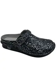 Alegria Leather Adjustable Backstrap Clogs Myrtle Navy Swish