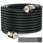 Ham Radio CB Coax Cable 50 Ohm RG58 Coaxial Cable 30 Ft, UHF Male PL-259 Low ...
