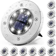 12 Pack Outdoor Solar Lights LED Waterproof Garden Ground Cold Light