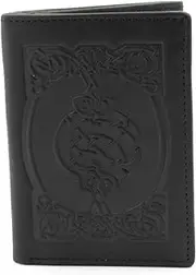 [Briomhar] Irish Tri-Fold Leather Wallet for Men - Irish Celtic Knot Design Made in Ireland, Black