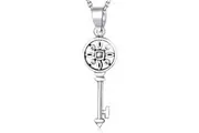 Solid 925 Sterling Silver Vintage Key Pendant