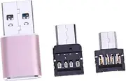 OSOLADY Type C Micro USB Mini OTG Reader for Phones and Devices Shell Reversible USB Connector Compatible with OTG Function Rose Golden Color Random Color