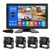 4K Car Backup Cameras System with 10.1" Touch Screen Quad Display Monitor & 4...